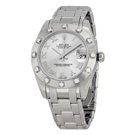 ladies rolex dial pearlmaster watch 81319rro|Rolex Oyster Perpetual Datejust Rhodium Dial 18k White Gold .